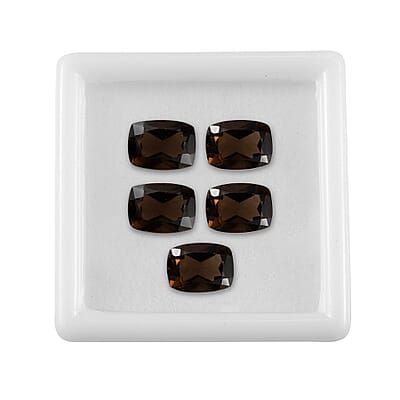 Brazilian Smoky Quartz Set of 5 (Cush 8x6 mm) 6.88 ctw Loose gemstone