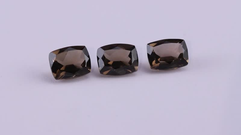 Brazilian Smoky Quartz Set of 3 (Cush 9x7 mm) 5.88 ctw Loose gemstone