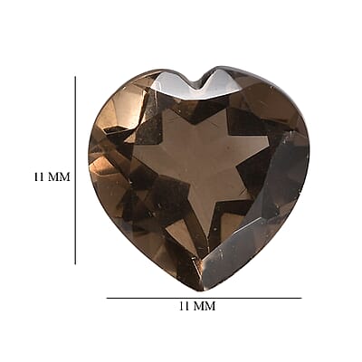 Brazilian Smoky Quartz Set of 2 (Hrt 11 mm) 8.60 ctw Loose gemstone