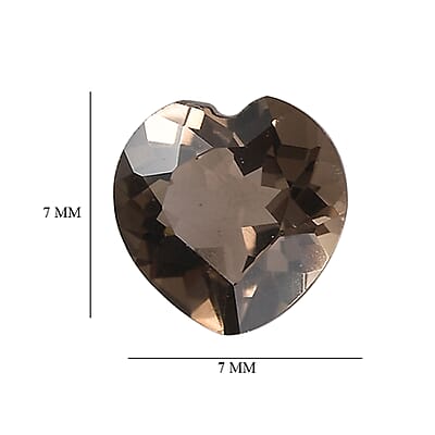 Brazilian Smoky Quartz Set of 5 (Hrt 7 mm) 5.45 ctw Loose gemstone