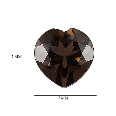 AA Brazilian Smoky Quartz Set of 5 (Hrt 7 mm) 5.50 ctw Loose gemstone