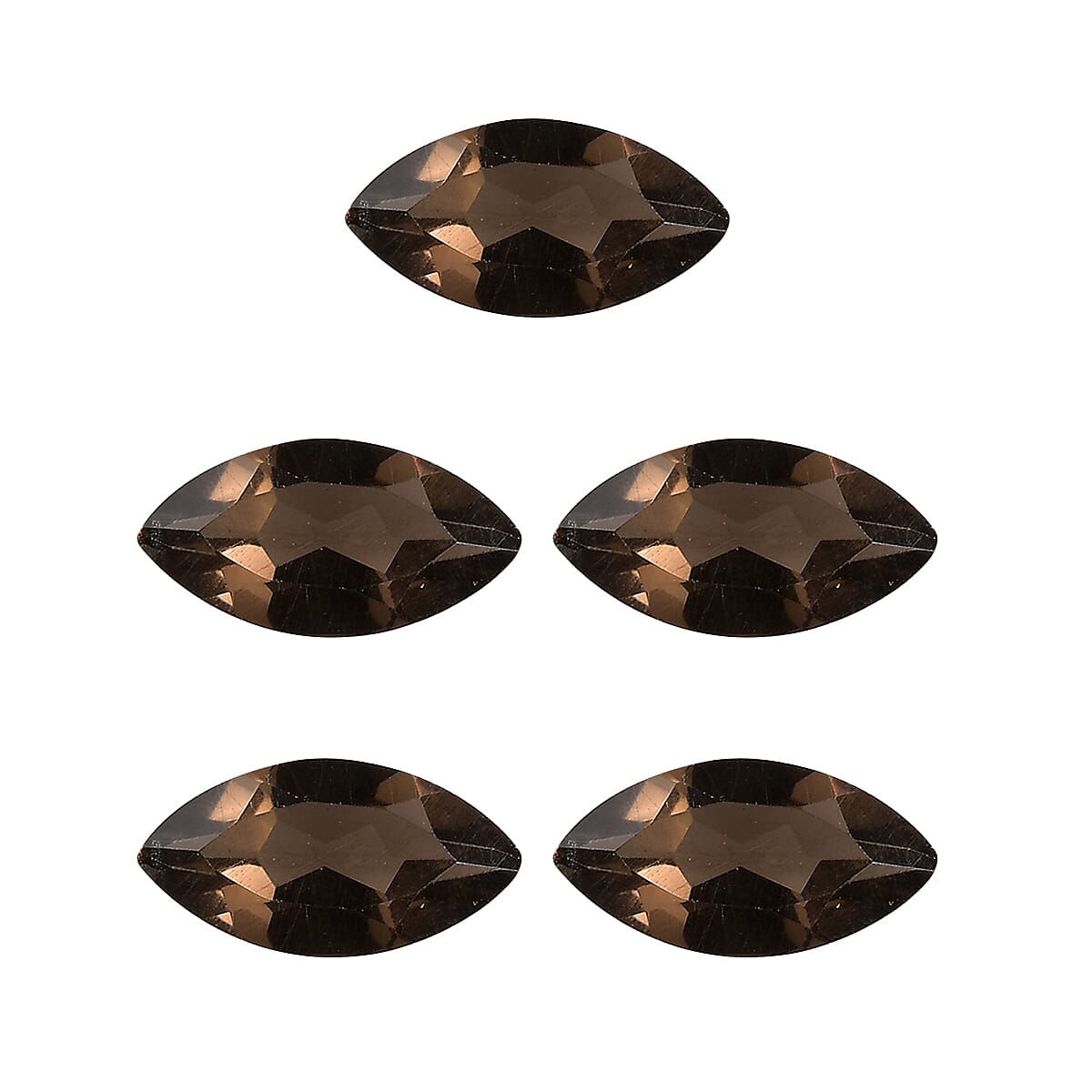 Brazilian Smoky Quartz Set of 5 (Mrq 10x5 mm) 4.38 ctw Loose gemstone