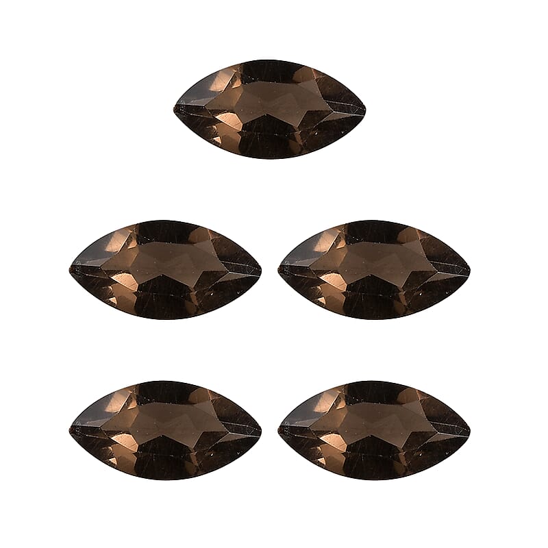 Brazilian Smoky Quartz Set of 5 (Mrq 10x5 mm) 4.38 ctw Loose gemstone