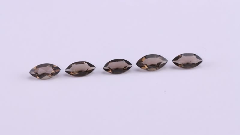Brazilian Smoky Quartz Set of 5 (Mrq 10x5 mm) 4.38 ctw Loose gemstone