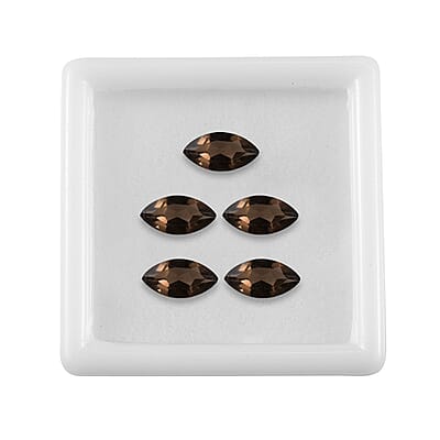 Brazilian Smoky Quartz Set of 5 (Mrq 10x5 mm) 4.38 ctw Loose gemstone