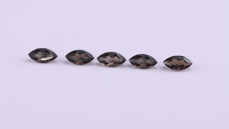 AA Brazilian Smoky Quartz Set of 5 (Mrq 10x5 mm) 4.51 ctw Loose gemstone