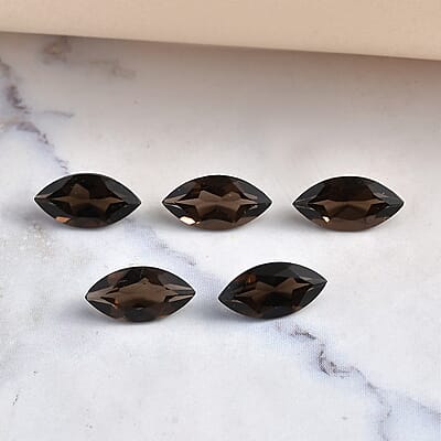 AA Brazilian Smoky Quartz Set of 5 (Mrq 10x5 mm) 4.51 ctw Loose gemstone
