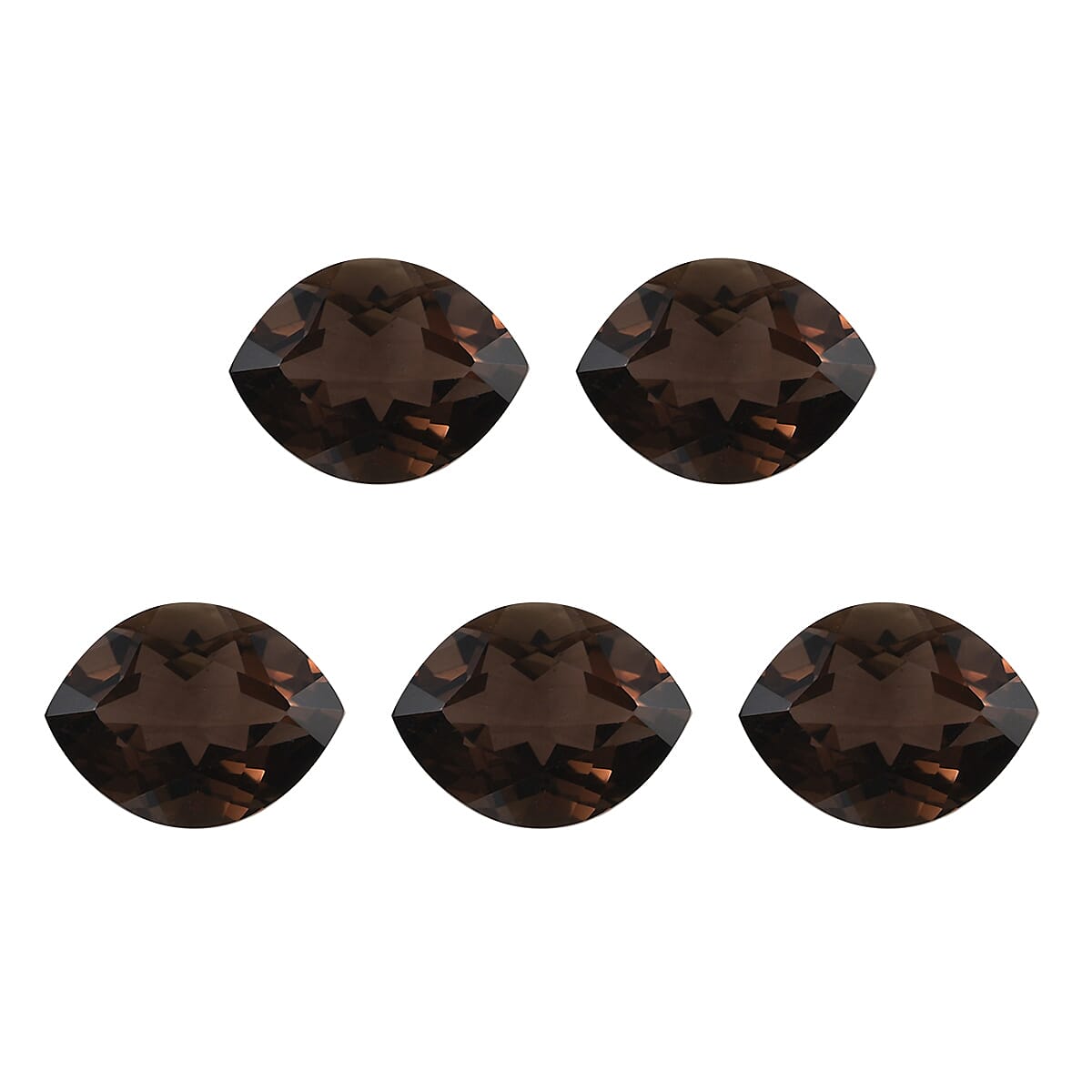AA Brazilian Smoky Quartz Set of 5 (Mrq 10x8 mm) 9.28 ctw Loose gemstone