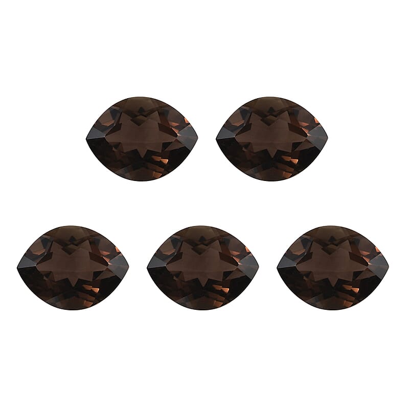 AA Brazilian Smoky Quartz Set of 5 (Mrq 10x8 mm) 9.28 ctw Loose gemstone