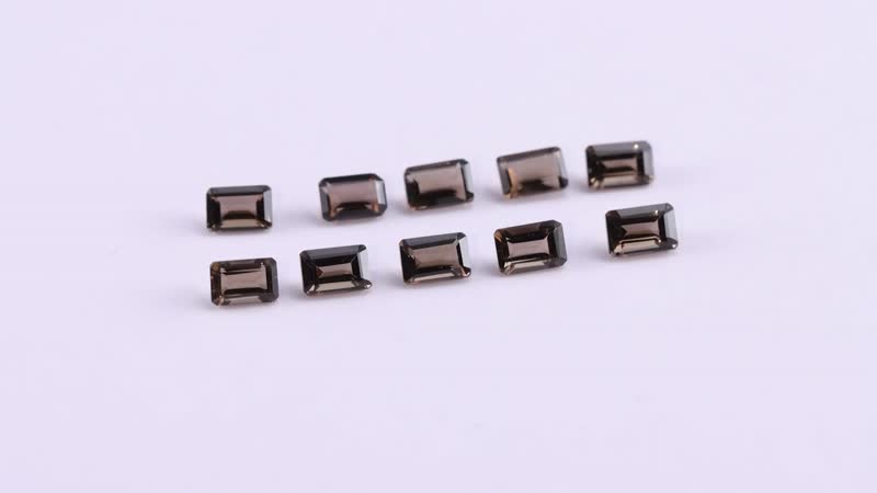 Brazilian Smoky Quartz Set of 10 (Oct 6x4 mm) 5.27 ctw Loose gemstone