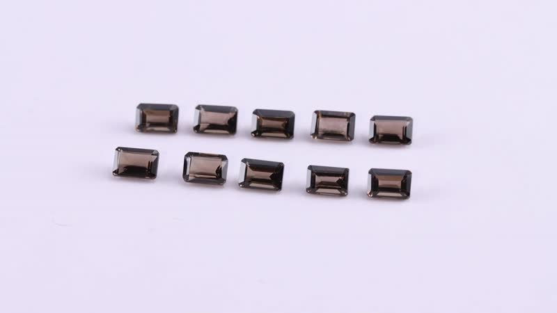 AA Brazilian Smoky Quartz Set of 10 (Oct 6x4 mm) 5.35 ctw Loose gemstone