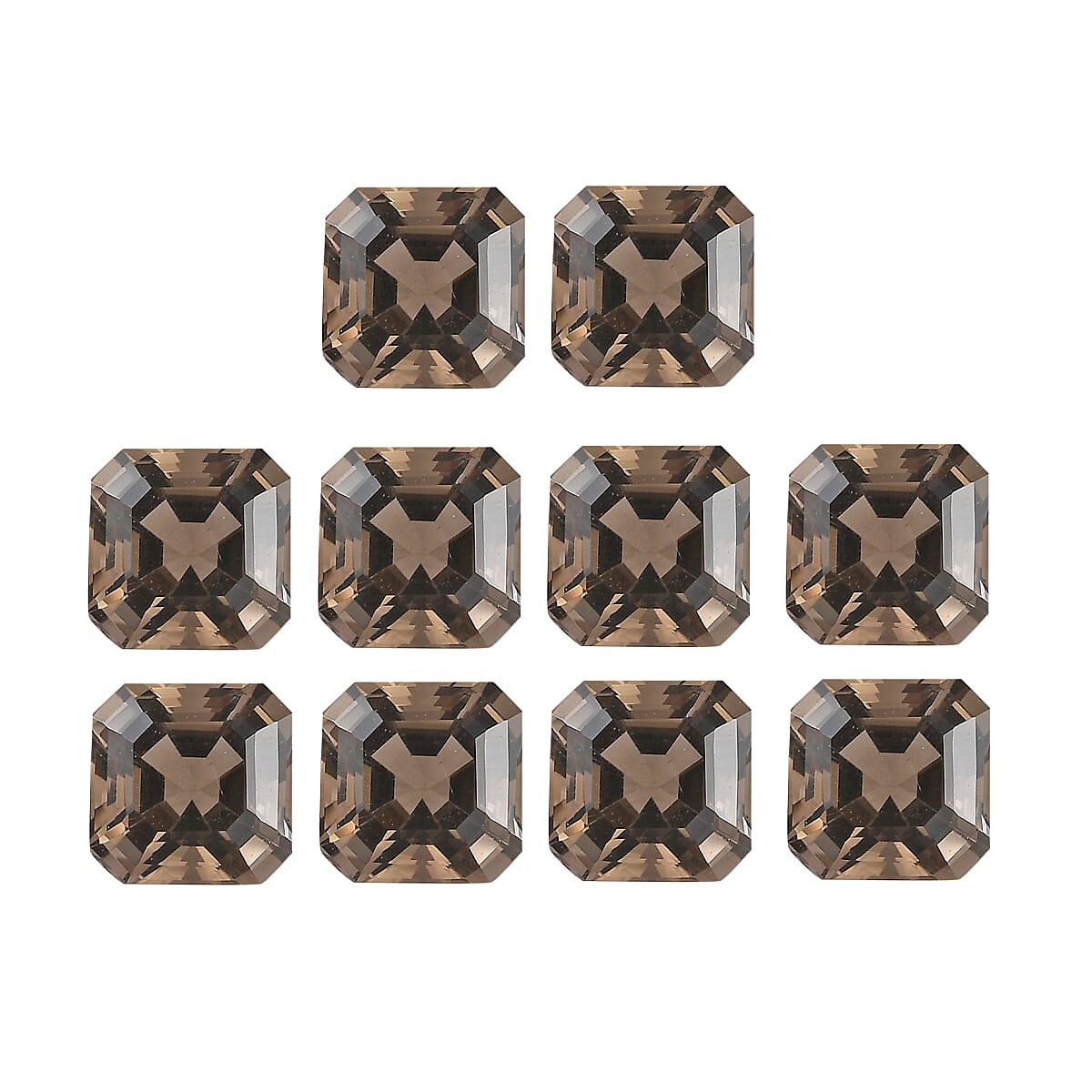 AA Brazilian Smoky Quartz Set of 10 (Oct 6x6 mm) 10.22 ctw Loose gemstone