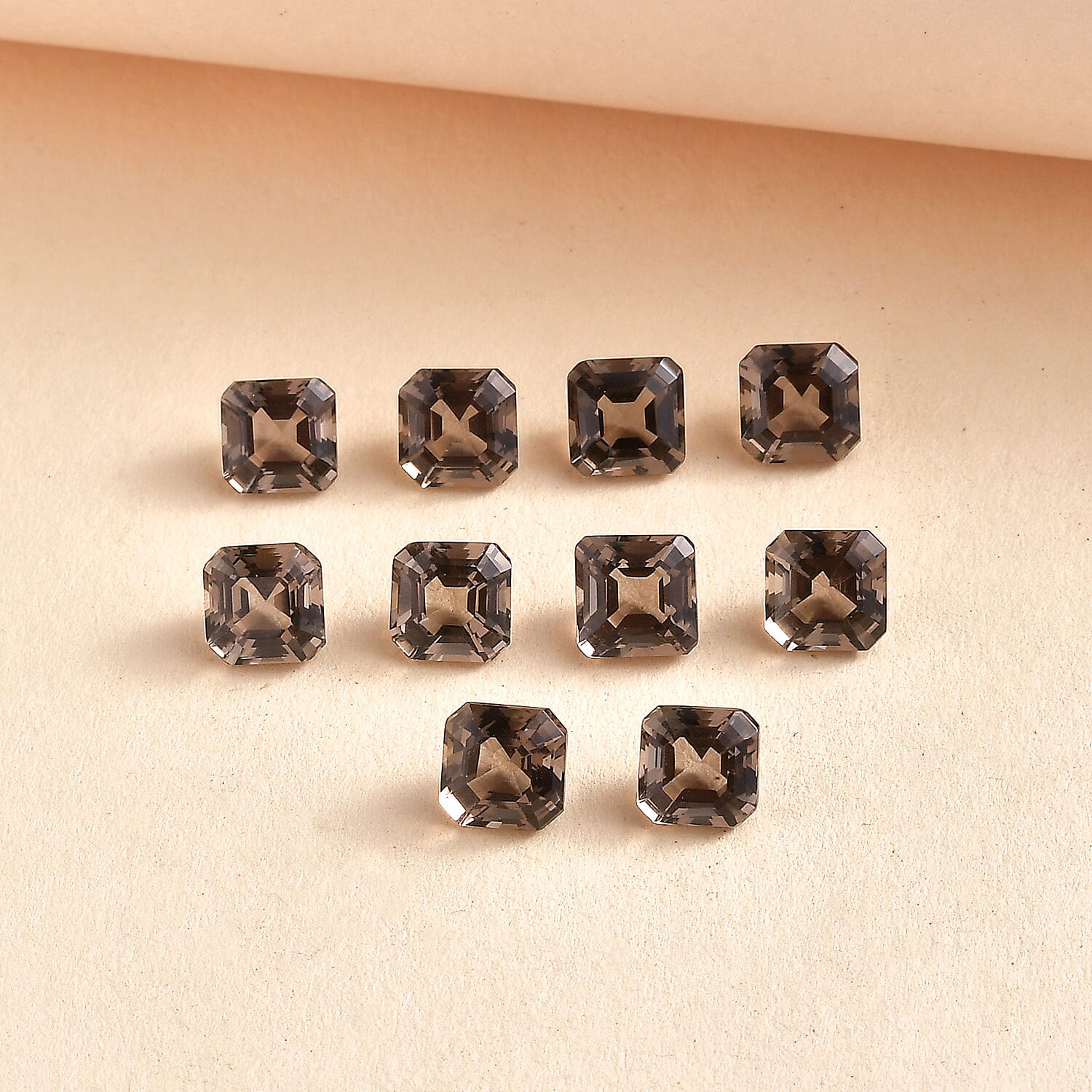 AA Brazilian Smoky Quartz Set of 10 (Oct 6x6 mm) 10.22 ctw Loose gemstone