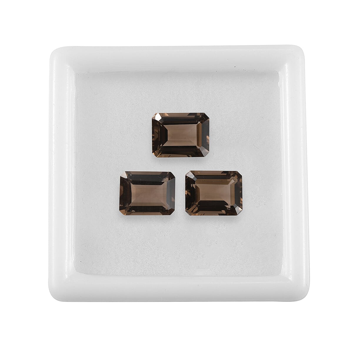 Brazilian Smoky Quartz Set of 3 (Oct 9x7 mm) 6.19 ctw Loose gemstone