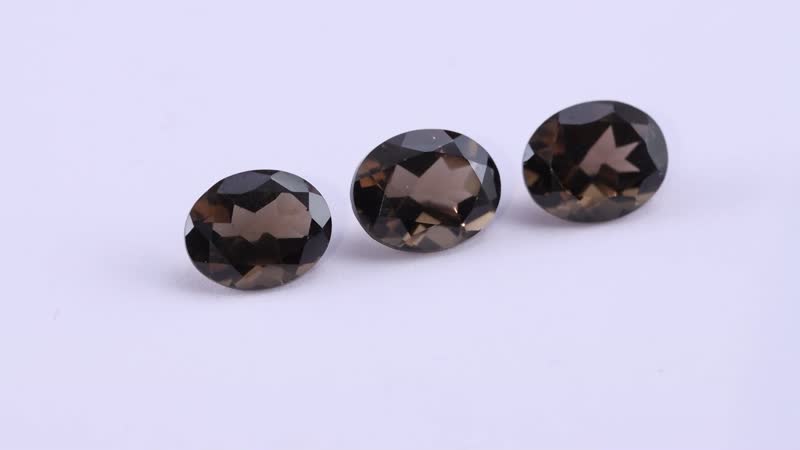 Brazilian Smoky Quartz Set of 3 (Oval 10x8 mm) 6.60 ctw Loose gemstone