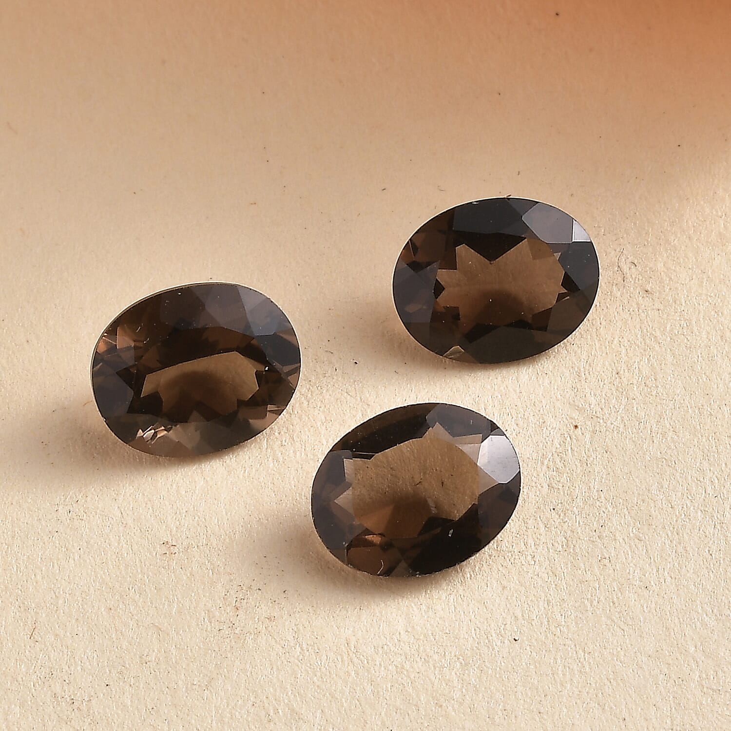 AA Brazilian Smoky Quartz Set of 3 (Oval 10x8 mm) 6.34 ctw Loose gemstone