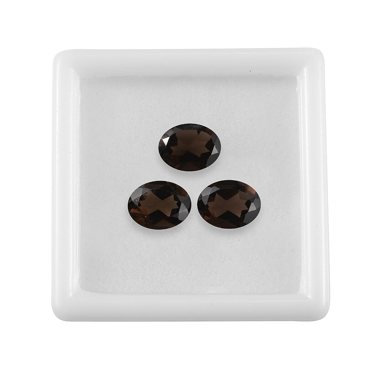 AA Brazilian Smoky Quartz Set of 3 (Oval 9x7 mm) 4.93 ctw Loose gemstone