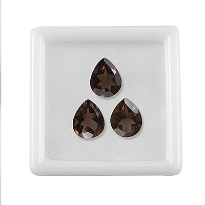 Brazilian Smoky Quartz Set of 3 (Pear 10x8 mm) 5.66 ctw Loose gemstone