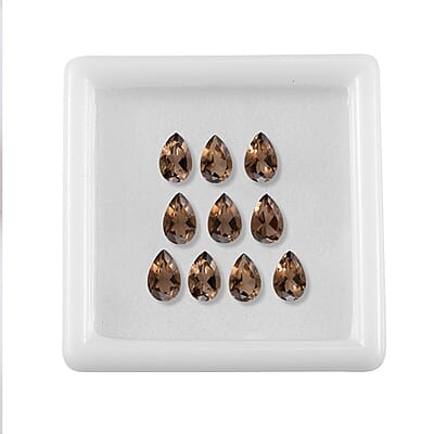 Brazilian Smoky Quartz Set of 10 (Pear 6x4 mm) 3.45 ctw Loose gemstone