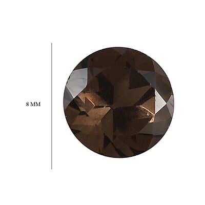Brazilian Smoky Quartz Set of 2 (Rnd 8 mm) 2.88 ctw Loose gemstone