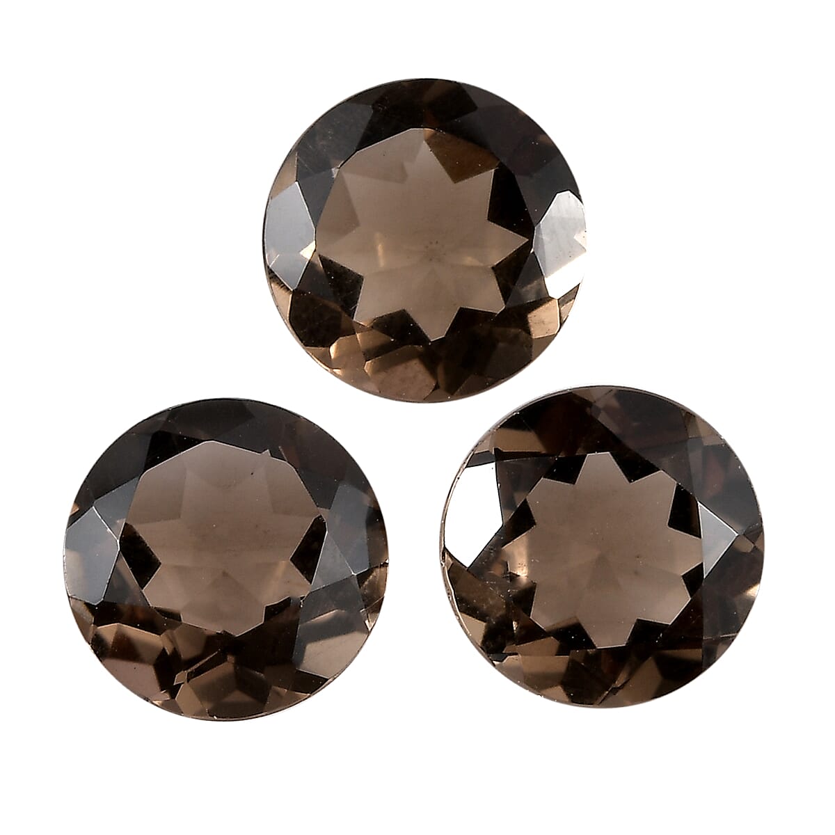 Brazilian Smoky Quartz Set of 3 (Rnd 9 mm) 5.92 ctw Loose gemstone