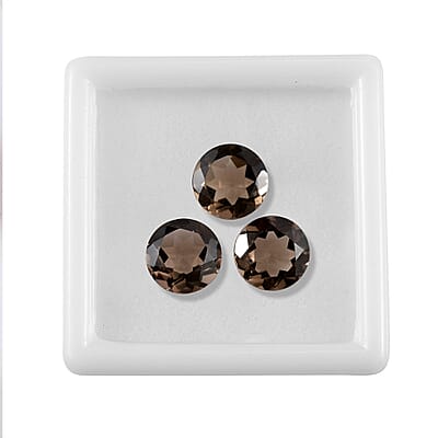 Brazilian Smoky Quartz Set of 3 (Rnd 9 mm) 5.92 ctw Loose gemstone