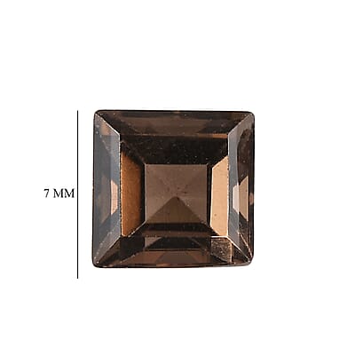 Brazilian Smoky Quartz Set of 3 (Sqr 7 mm) 4.67 ctw Loose Gemstone