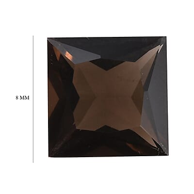 Brazilian Smoky Quartz (Sqr 8 mm) 1.98 ctw Loose gemstone