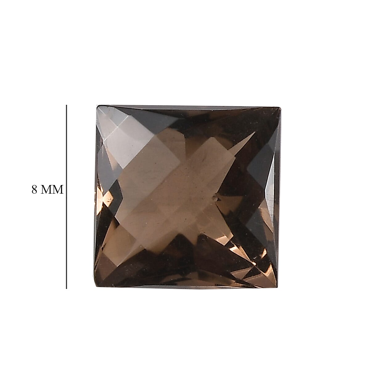 Brazilian Smoky Quartz Set of 3 (Sqr 8 mm) 7.05 ctw Loose gemstone