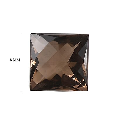Brazilian Smoky Quartz Set of 3 (Sqr 8 mm) 7.05 ctw Loose gemstone