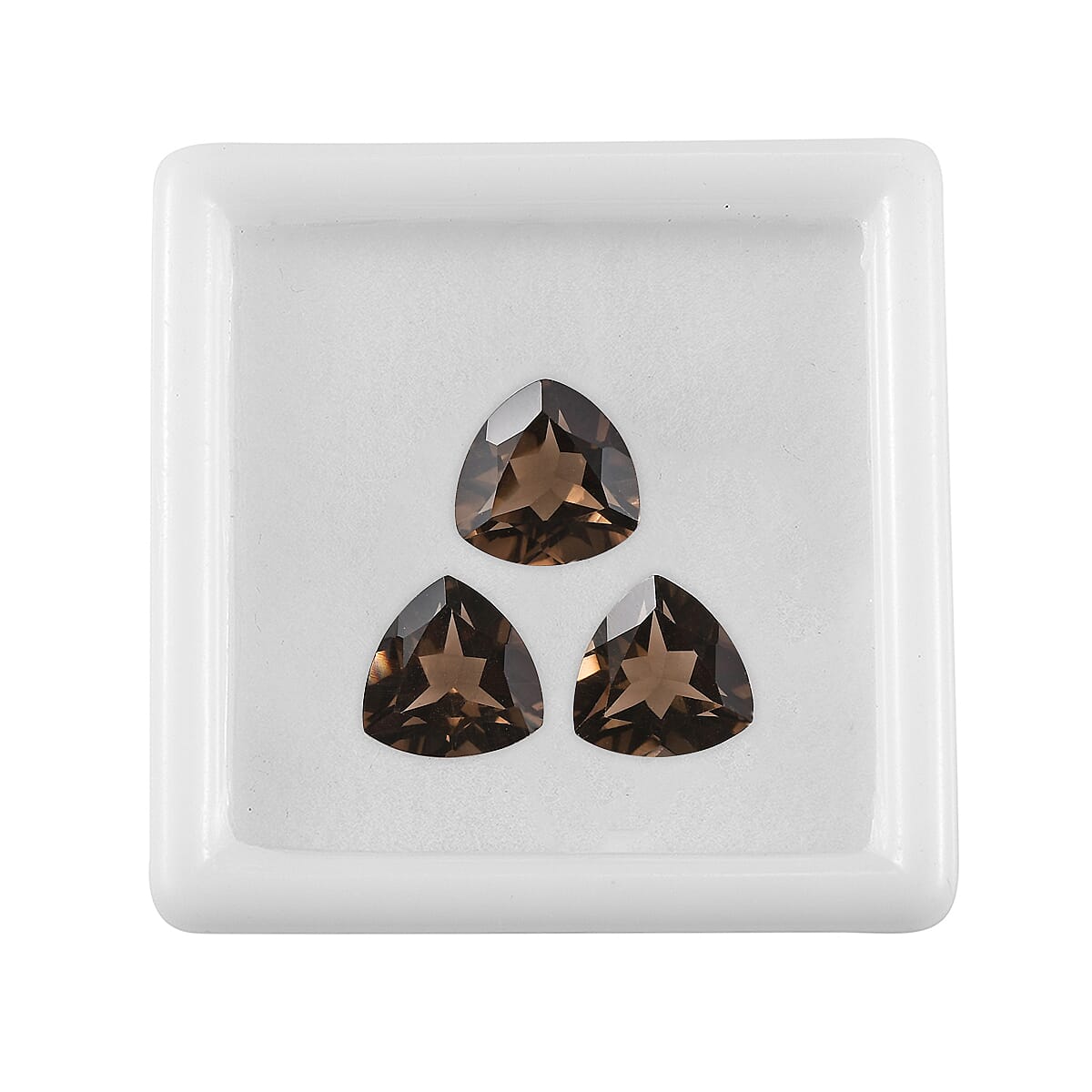 AA Brazilian Smoky Quartz Set of 3 (Trl 9 mm) 6.12 ctw Loose gemstone