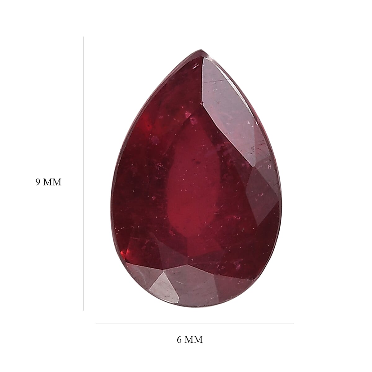 Niassa Ruby (FF) (Pear 9x6 mm) 1.94 ctw Loose gemstone