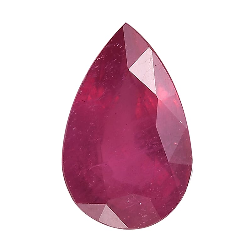 AA Niassa Ruby (FF) (Pear 9x6 mm) 1.55 ctw Loose gemstone