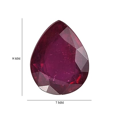 AA Niassa Ruby (FF) (Pear 9x7 mm) 1.69 ctw Loose gemstone