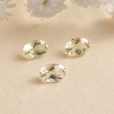 Lemon Quartz Set of 3 (Oval 7x5 mm) 2.07 ctw Loose gemstone