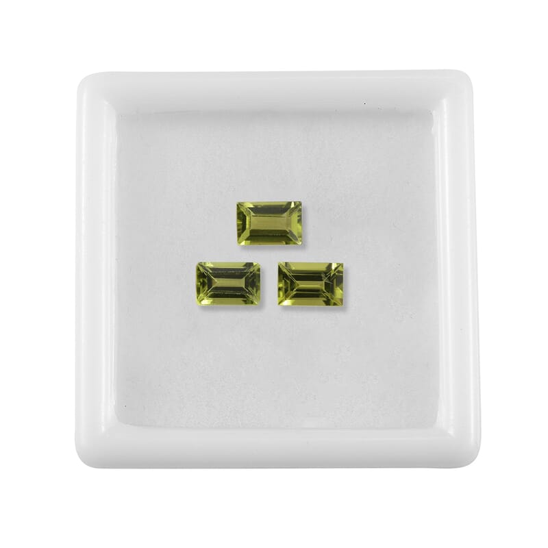 Hebei Peridot Set of 3 (Bgt 6x4 mm) 1.68 ctw Loose gemstone