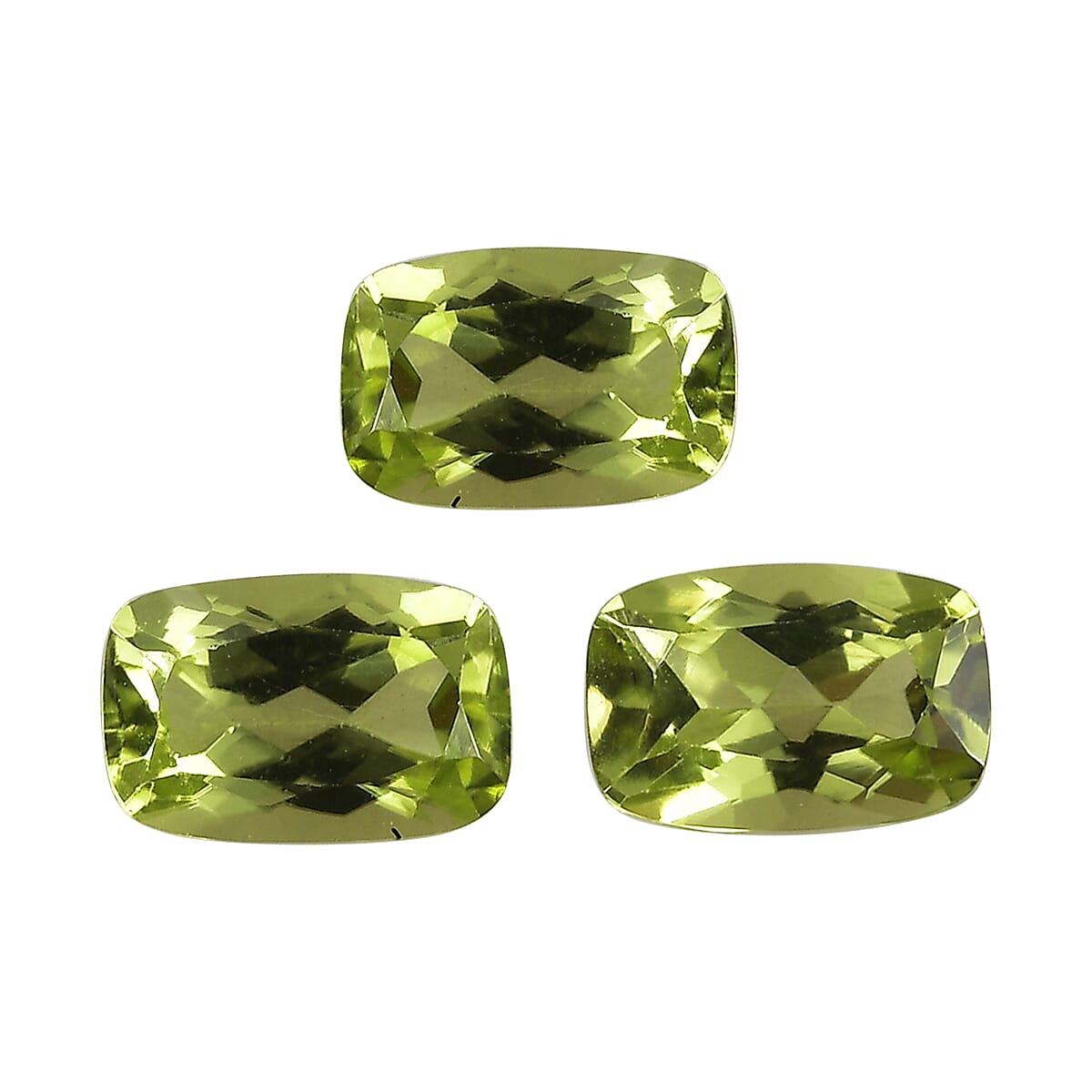 Hebei Peridot Set of 3 (Cush 6x4 mm) 1.50 ctw Loose gemstone