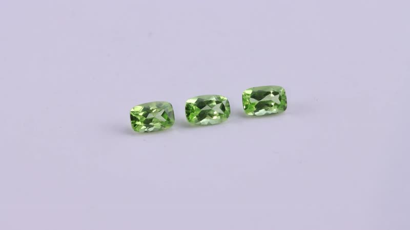 Hebei Peridot Set of 3 (Cush 6x4 mm) 1.50 ctw Loose gemstone