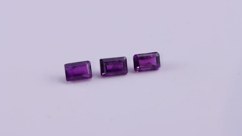 AA African Amethyst Set of 3 (Oct 6x4 mm) 1.51 ctw Loose gemstone