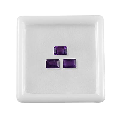 AA African Amethyst Set of 3 (Oct 6x4 mm) 1.51 ctw Loose gemstone