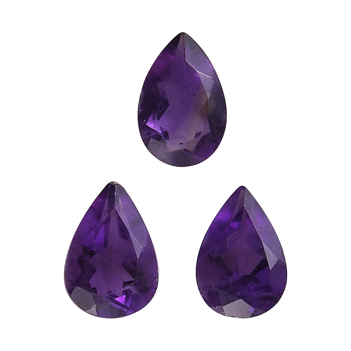 AA African Amethyst Set of 3 (Pear 6x4 mm) 1.01 ctw Loose gemstone