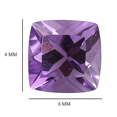 AA Rose De France Amethyst Set of 3 (Cush 6x6 mm) 2.46 ctw Loose gemstone