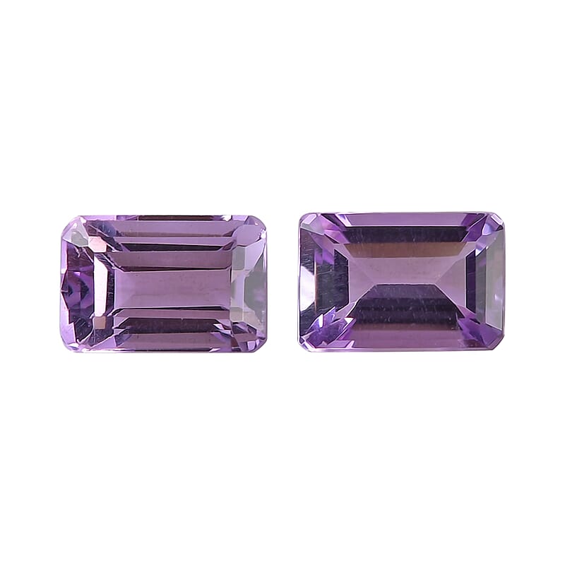 Rose De France Amethyst Set of 2 (Oct 6x4 mm) 1.00 ctw Loose gemstone