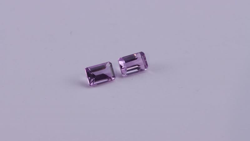 Rose De France Amethyst Set of 2 (Oct 6x4 mm) 1.00 ctw Loose gemstone
