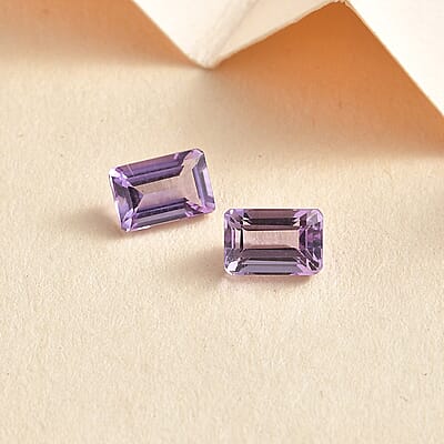 Rose De France Amethyst Set of 2 (Oct 6x4 mm) 1.00 ctw Loose gemstone