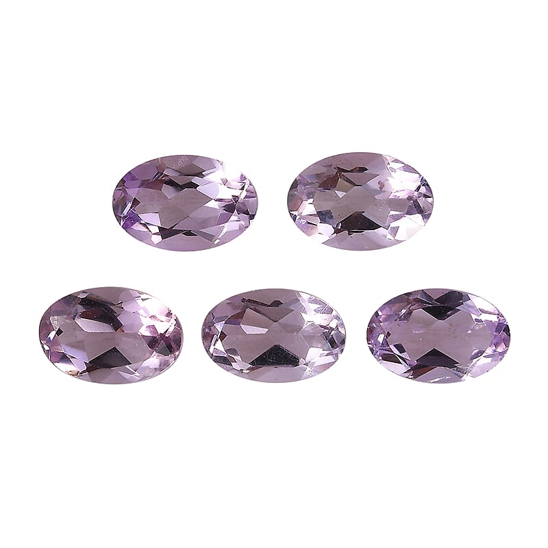 Rose De France Amethyst Set of 5 (Oval 6x4 mm) 1.91 ctw Loose gemstone