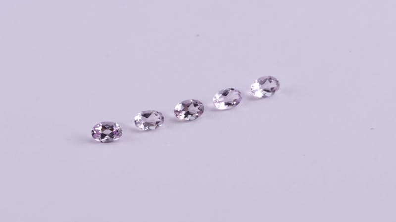 Rose De France Amethyst Set of 5 (Oval 6x4 mm) 1.91 ctw Loose gemstone