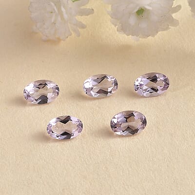 Rose De France Amethyst Set of 5 (Oval 6x4 mm) 1.91 ctw Loose gemstone