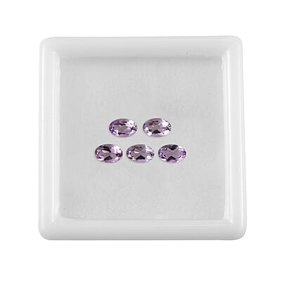 Rose De France Amethyst Set of 5 (Oval 6x4 mm) 1.91 ctw Loose gemstone