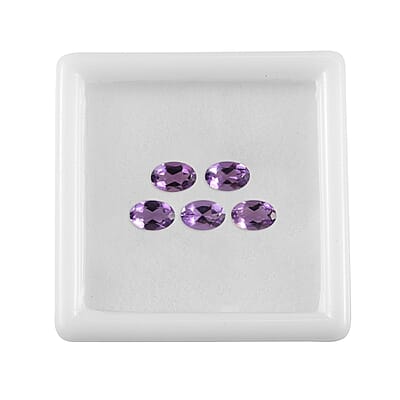 AA Rose De France Amethyst Set of 5 (Oval 6x4 mm) 1.75 ctw Loose gemstone